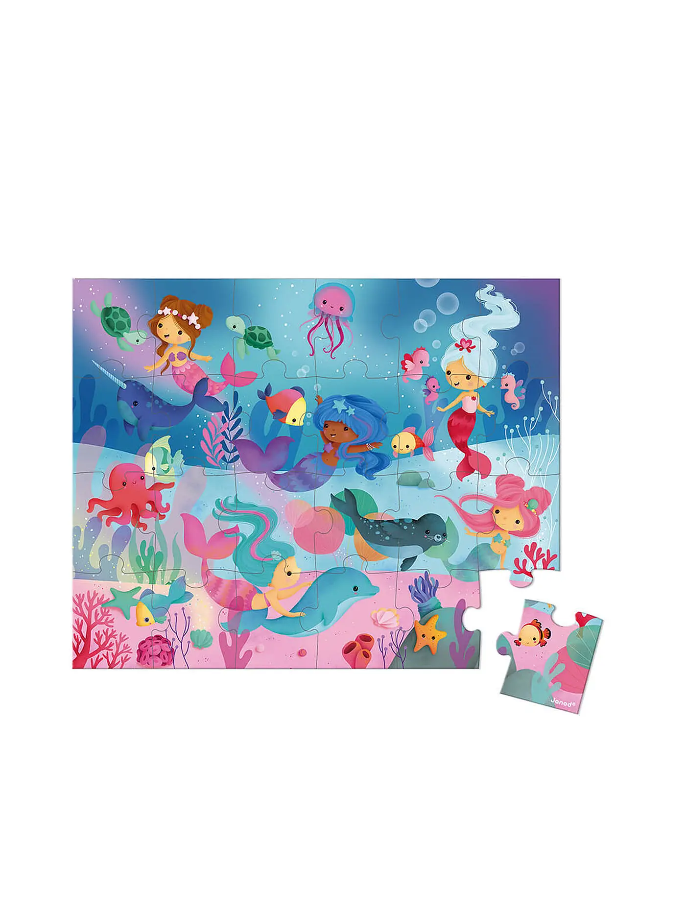 JANOD | Puzzle im Koffer - Meerjungfrauen 24 Teile | 